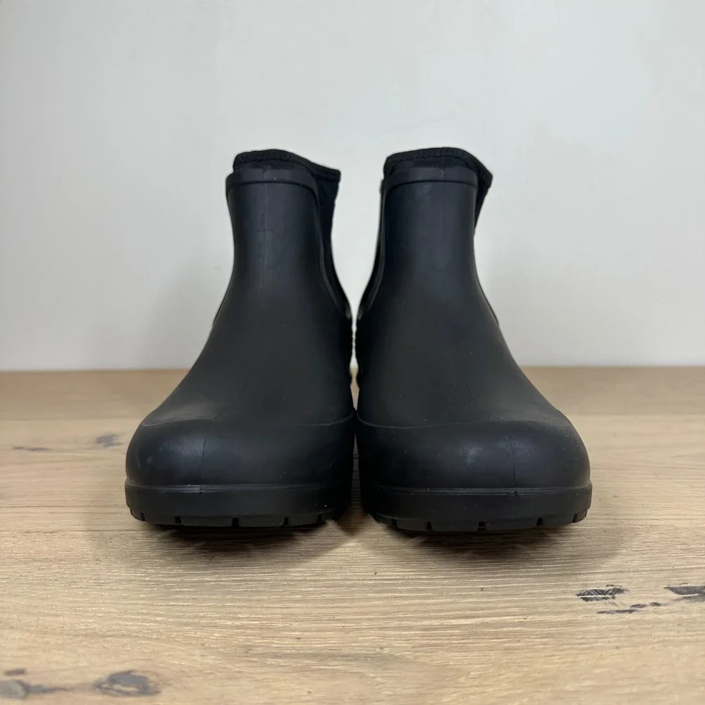 UGG Droplet Chelsea Rain Boots Mens 11 Black Waterproof Rubber Ankle Pull On